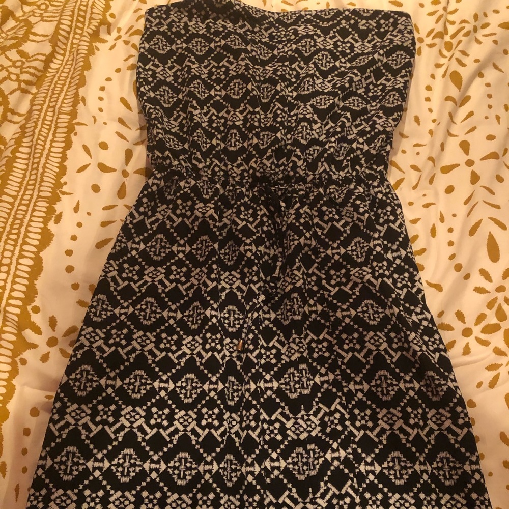 Navy blue maxi with white tribal pattern